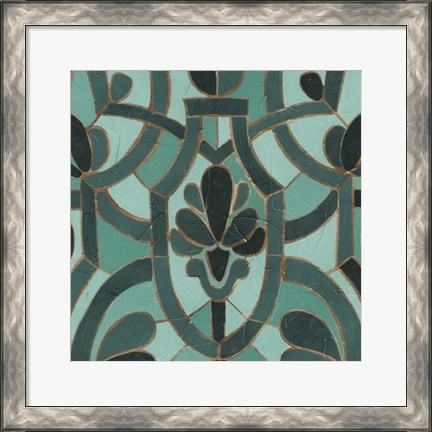 Framed Turquoise Mosaic III Print