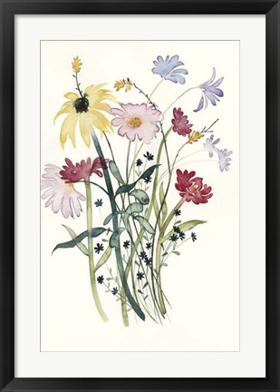 Framed Wildflower Watercolor I Print