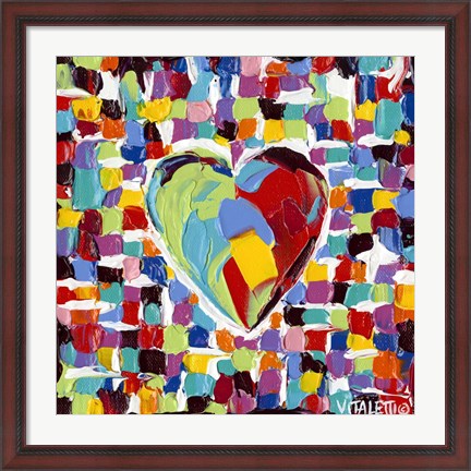 Framed Mosaic Heart I Print