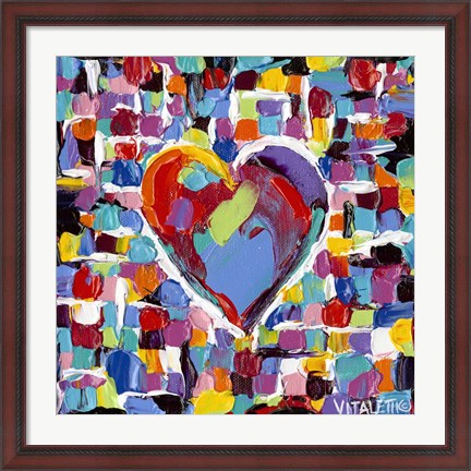 Framed Mosaic Heart II Print