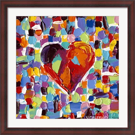 Framed Mosaic Heart III Print