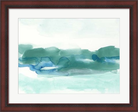 Framed Teal Coast I Print