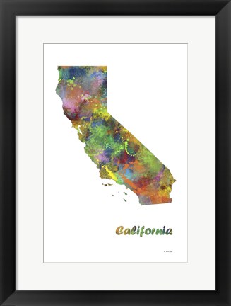 Framed California State Map 1 Print