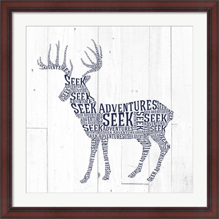 Framed Deer Shiplap Print