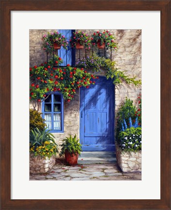 Framed Provence Blue Door Print