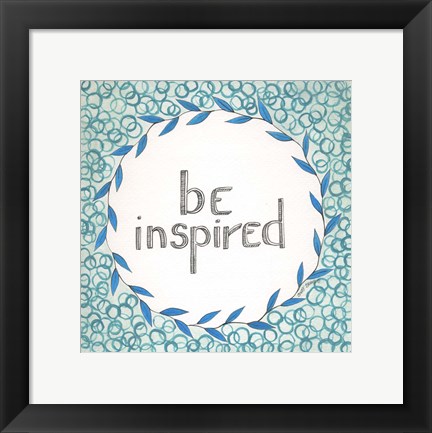 Framed Be Inspired Swirls Print