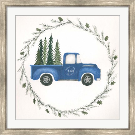Framed Old Blue Truck Print