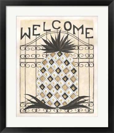 Framed Welcome Pineapple Print