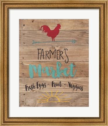 Framed Farmer&#39;s Market - Brown Print