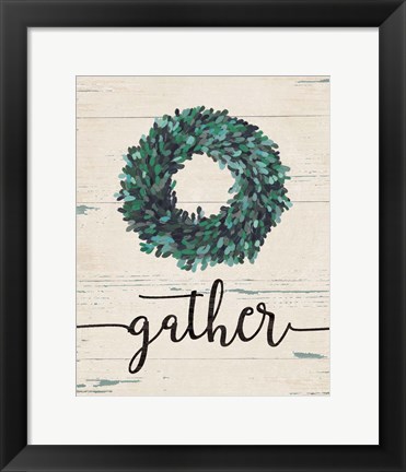 Framed Gather Wreath Print