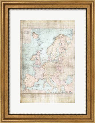 Framed Central Europe Map WWII Print
