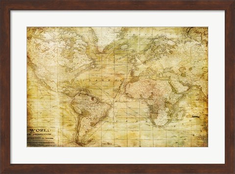 Framed Vintage Map Print