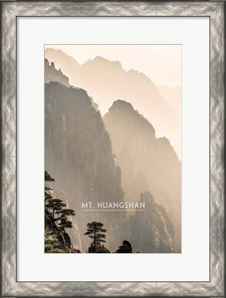 Framed Vintage Mount HuangShan, Yellow Mountains, China, Asia Print