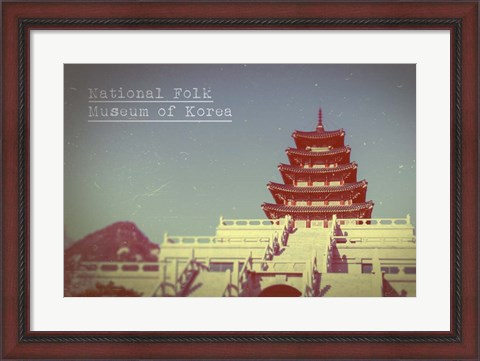 Framed Vintage National Folk Museum of Korea, Asia Print