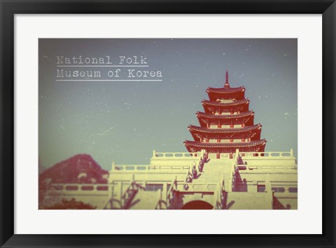 Framed Vintage National Folk Museum of Korea, Asia Print