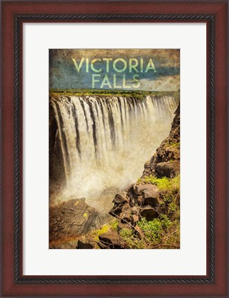 Framed Vintage Victoria Falls, Livingstone, Africa Print