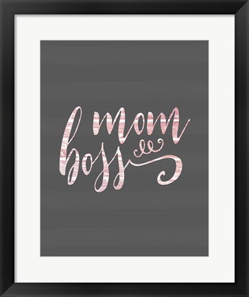 Framed Mom Boss - Pink Print