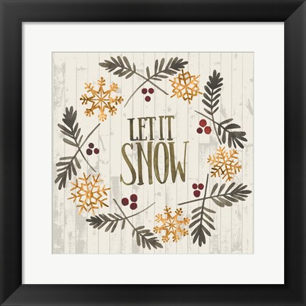 Framed Rustic Christmas VI Print