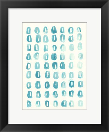 Framed Blue Batik Motif IV Print