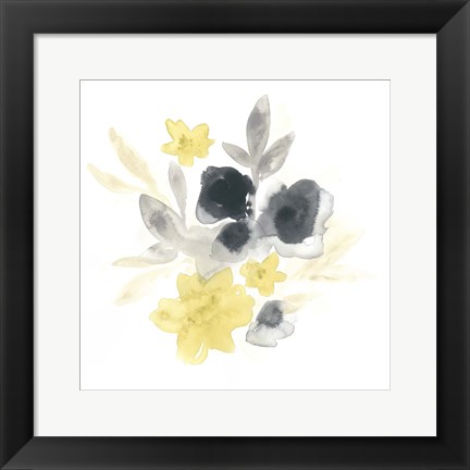 Framed Citron Bouquet I Print