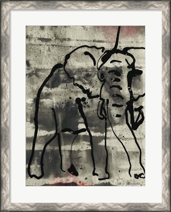 Framed Abstract Elephant I Print