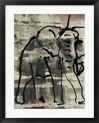 Framed Abstract Elephant I Print
