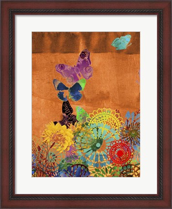 Framed Butterfly Panorama Triptych II Print