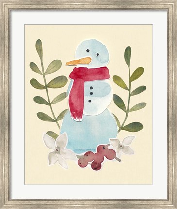 Framed Snowman Cut-out I Print