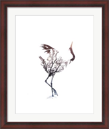 Framed Red Crowned Crane Pair, Part I Inverted Print