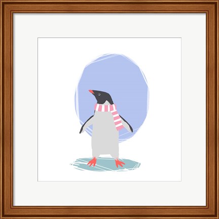 Framed Minimalist Penguin, Girls Part II Print