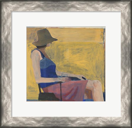 Framed Seated Figure with Hat, 1967 Print