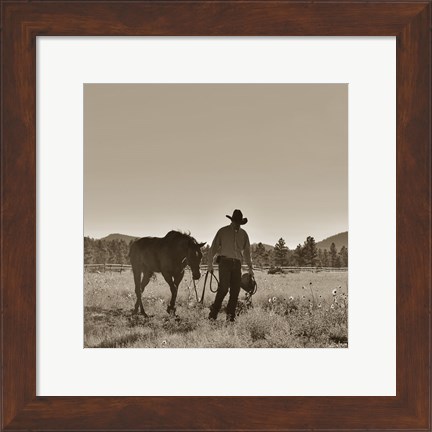 Framed There Will Be Peace In The Valley (sepia) Print