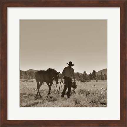 Framed There Will Be Peace In The Valley (sepia) Print