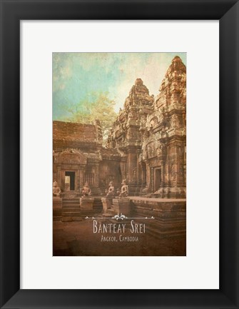 Framed Vintage Banteay Srei, Cambodia, Asia Print