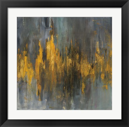 Framed Black and Gold Abstract Print