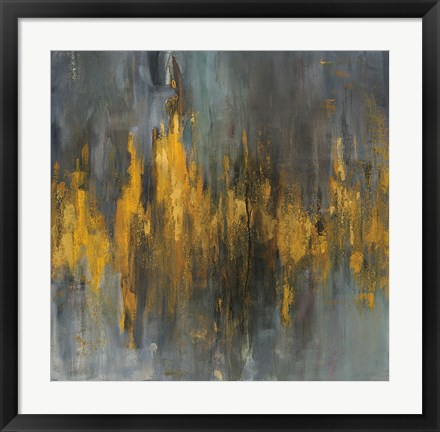 Framed Black and Gold Abstract Print