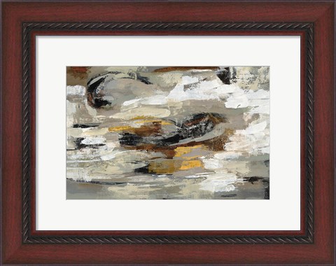 Framed Neutral Abstract Gray Print