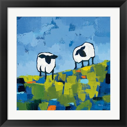 Framed Two Sheep Print