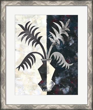 Framed Pretty Palms II Neutral Print