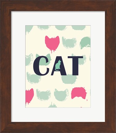 Framed Cat Heads Print