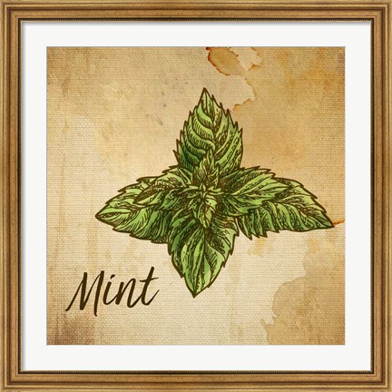 Framed Mint on Burlap Print