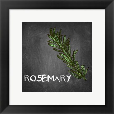 Framed Rosemary on Chalkboard Print