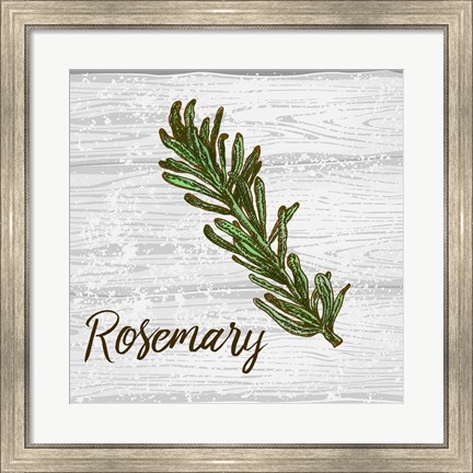 Framed Rosemary on Wood Print