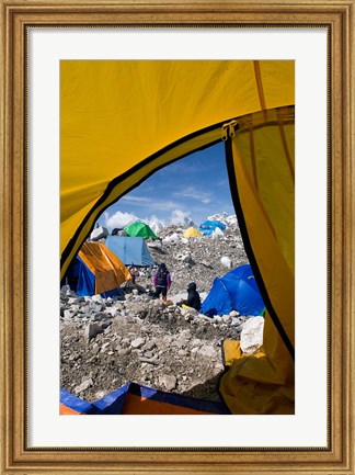 Framed Tents of Mountaineers , Mt Everest, Nepal Print