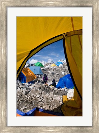 Framed Tents of Mountaineers , Mt Everest, Nepal Print