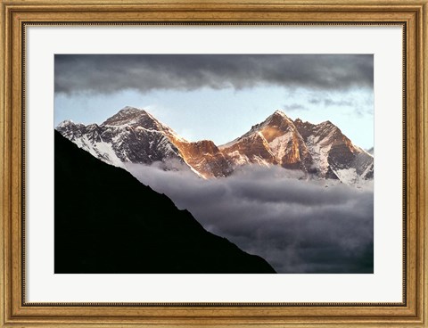 Framed Nepal, Sagarmatha NP, Mt Everest, Lotse and Nuptse Print