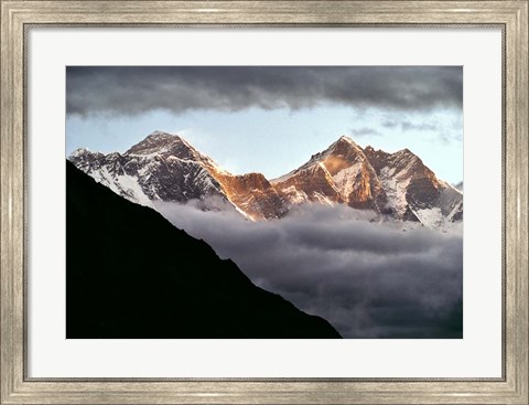 Framed Nepal, Sagarmatha NP, Mt Everest, Lotse and Nuptse Print