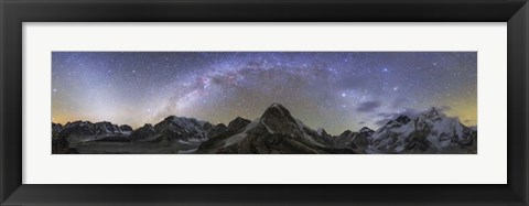 Framed Panoramic view of Mt Everest Print