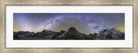 Framed Panoramic view of Mt Everest Print