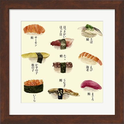Framed Sushi I Print
